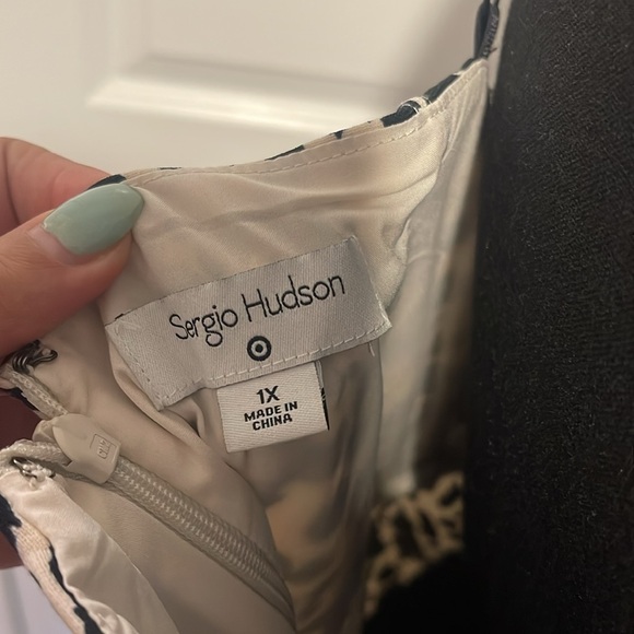 Sergio Hudson x Target Black/White Animal Print Bustier Dress PLUS Size - Picture 4 of 6